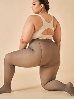 Luxe Thermal Sheer Tights - Dark Grey  - Back front 