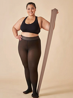 Luxe Thermal Sheer Tights - Dark Grey  - Front Side