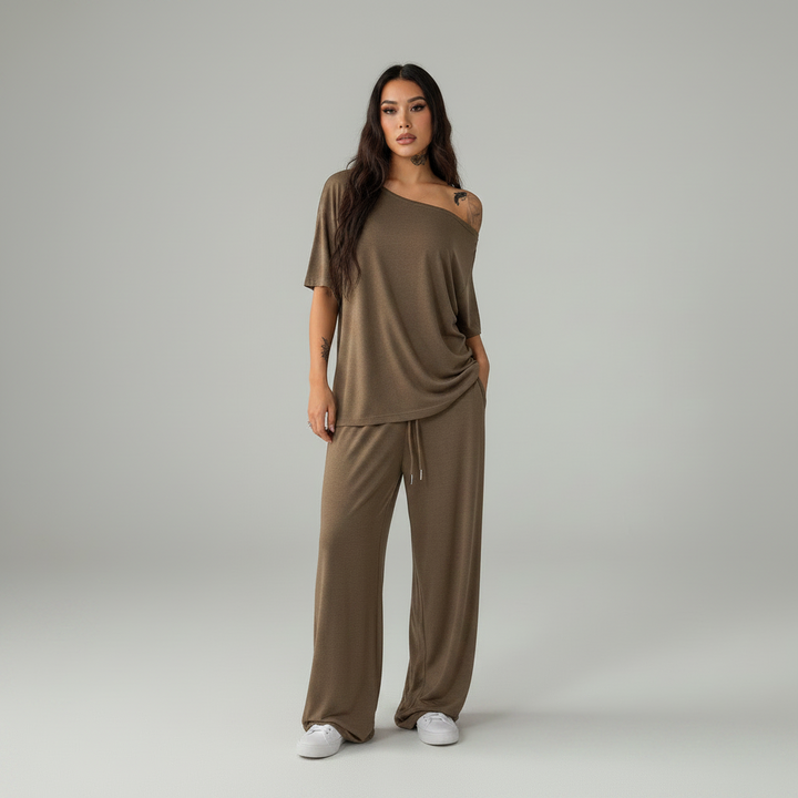 Off Shoulder Wide Leg Casuals