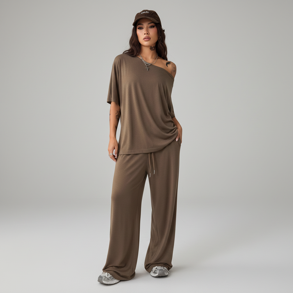 Off Shoulder Wide Leg Casuals