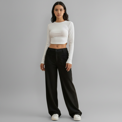 Casual Wide Leg Trousers - detail view
