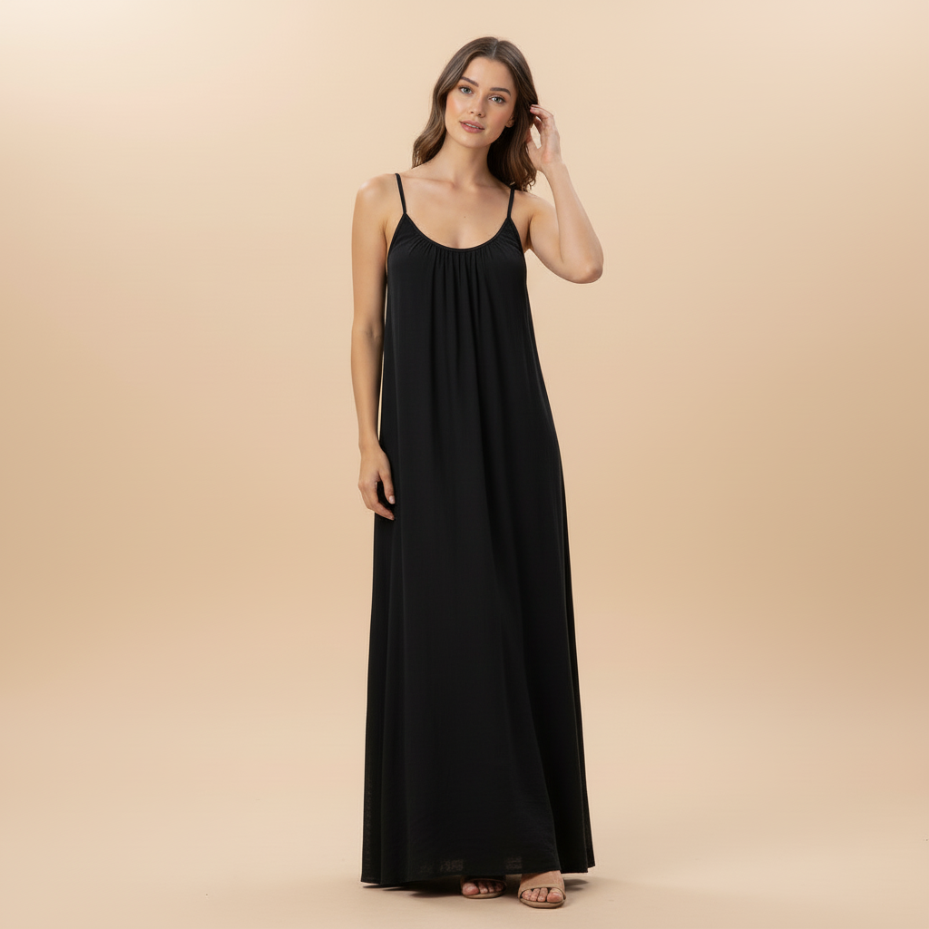 Loose Fit Spaghetti Strap Dress - back view