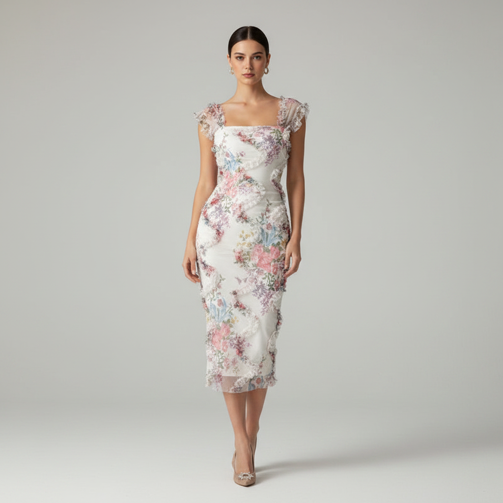 Floral Ruffle Elegance Dress
