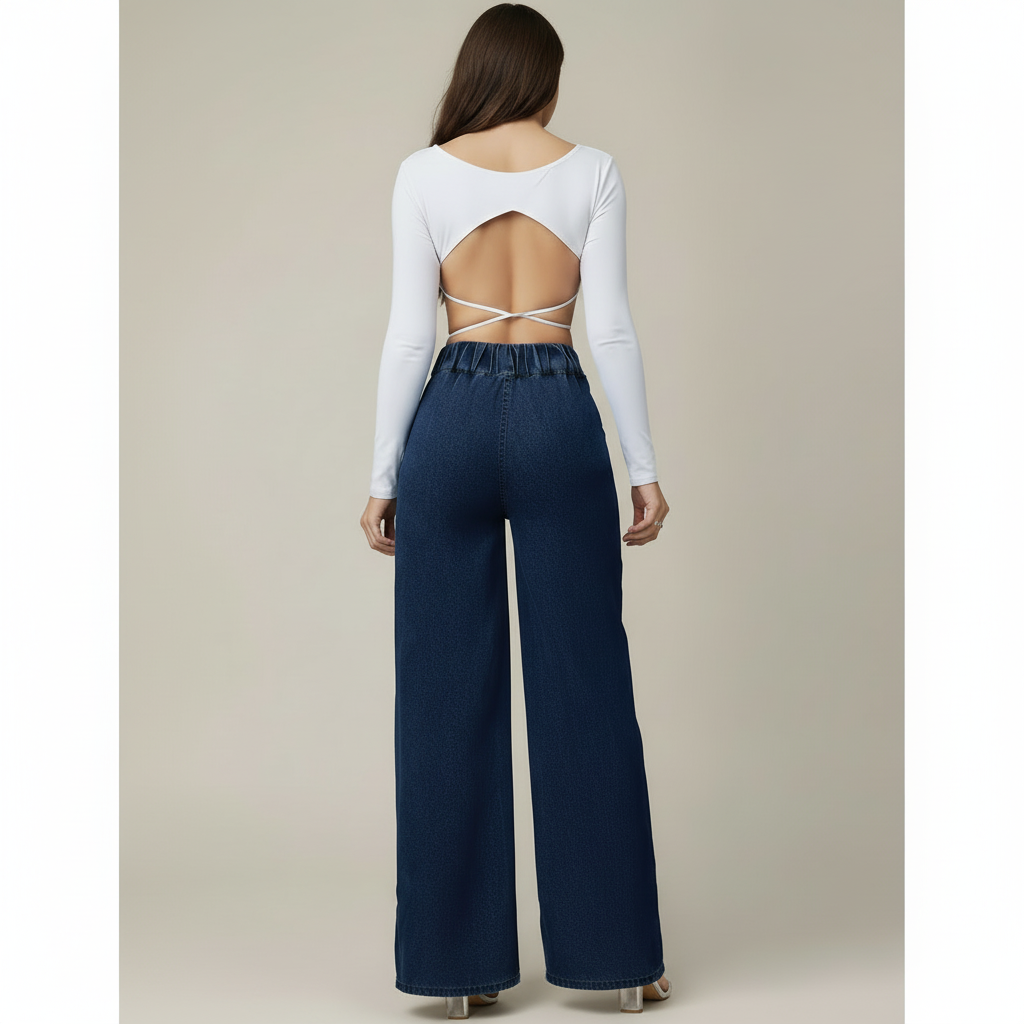 High Rise Wide Leg Jeans - styled look