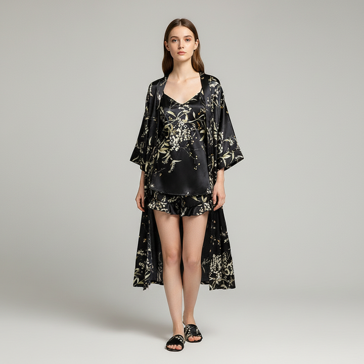 Cherry Silk Sleepwear Set