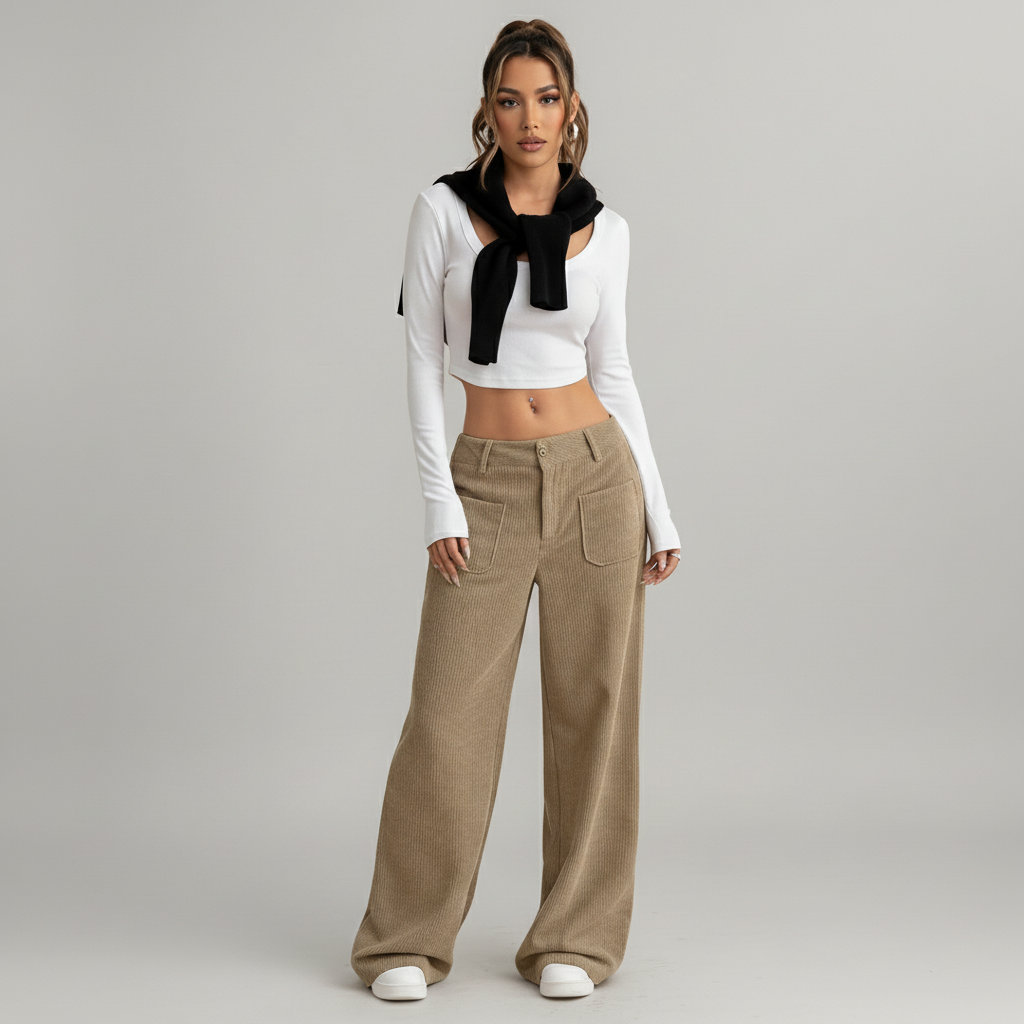 Casual Wide Leg Trousers - side view