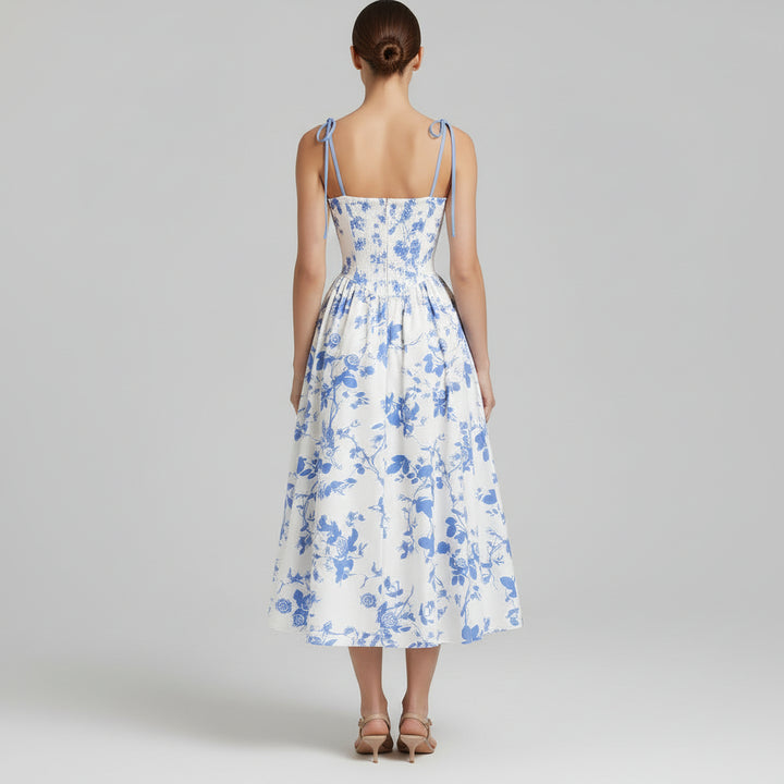 Tie-Shoulder Floral Mini Dress
