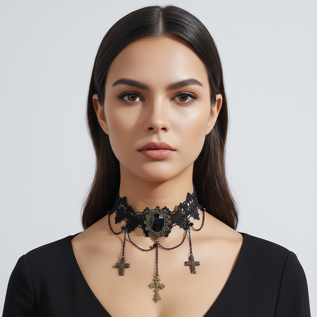 Gothic Lace Choker Necklace