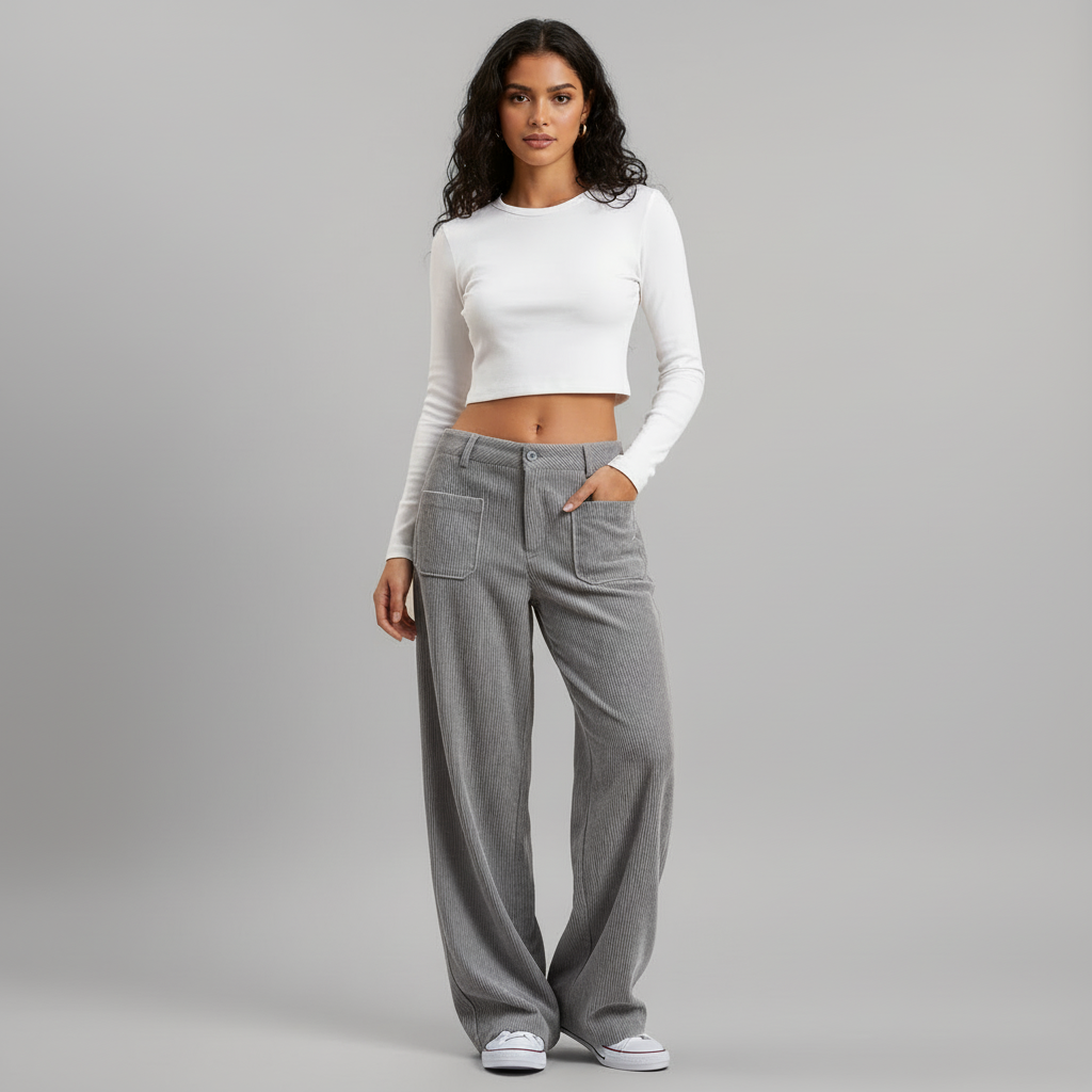 Casual Wide Leg Trousers - styled look