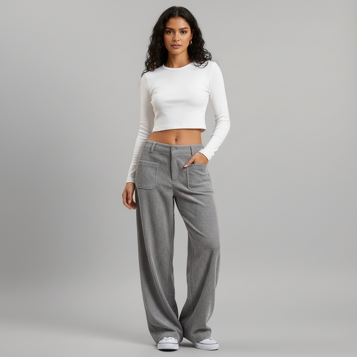 Casual Wide Leg Trousers - styled look