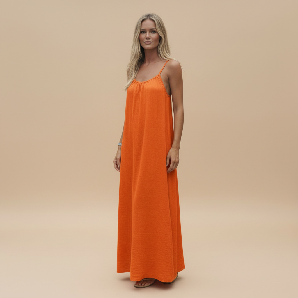 Loose Fit Spaghetti Strap Dress - fabric detail