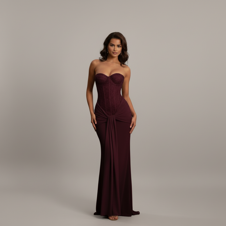 Radiance Off-Shoulder Strapless Gown - side view