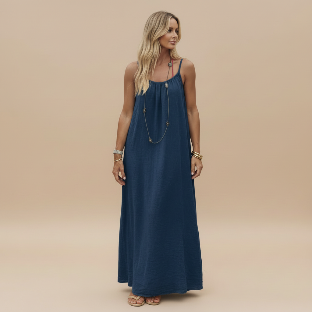Loose Fit Spaghetti Strap Dress - front view