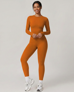 Two-Piece Active Wear Set in Orange 