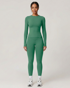 Two-Piece Active Wear Set in Vintage Green