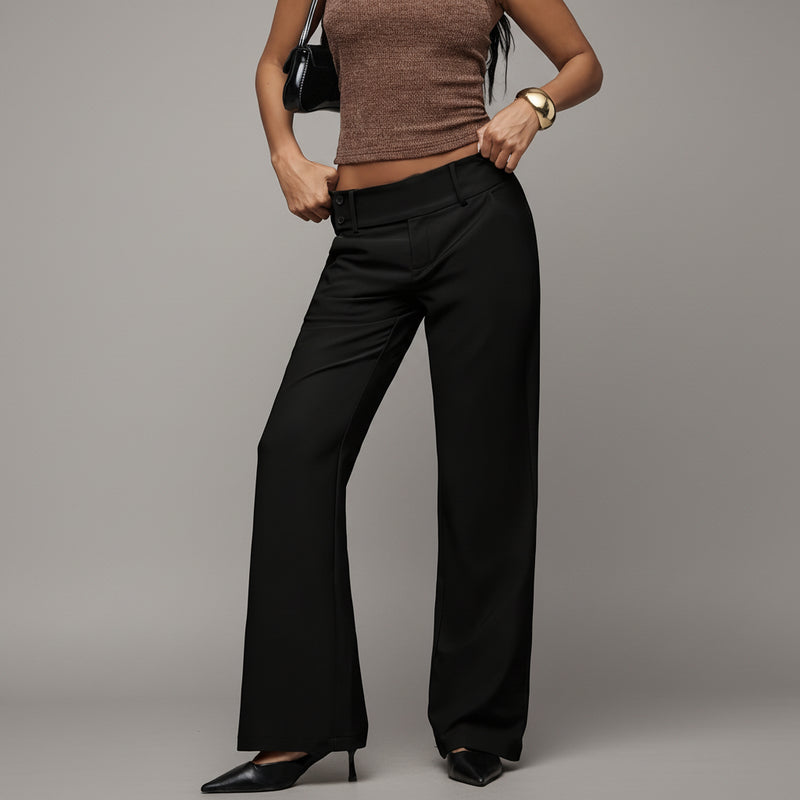 Versatile Flared Trousers - for women in - Black - 2