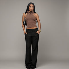 Versatile Flared Trousers - for women in - Black - 4