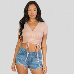Chic Ribbed String Top