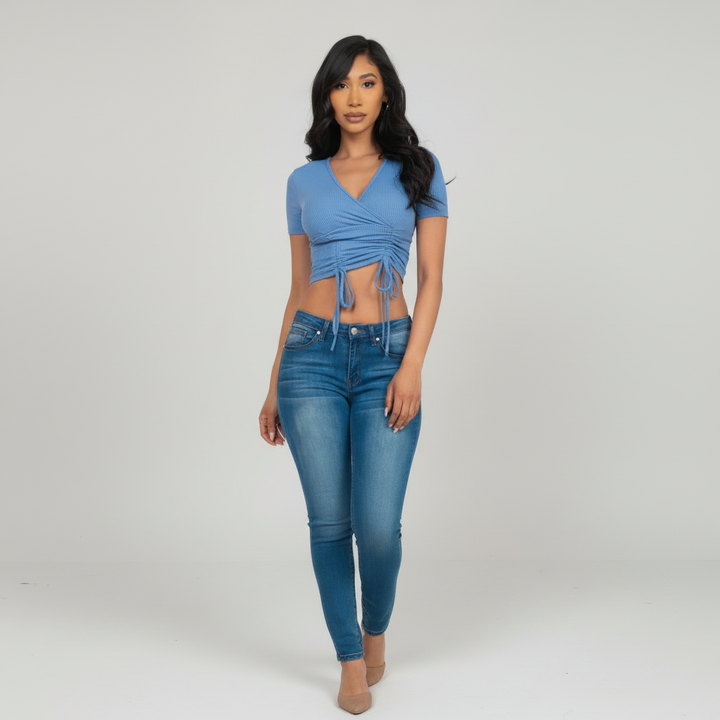 Chic Ribbed String Top