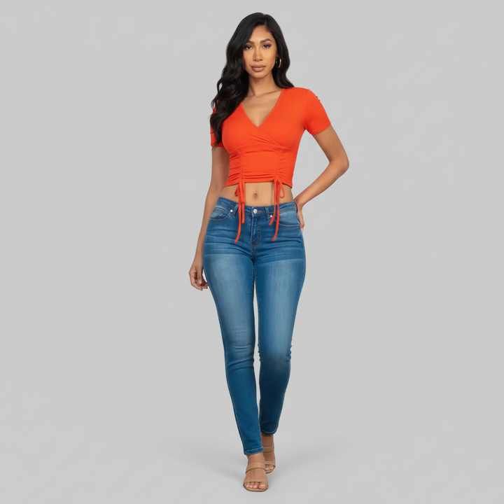 Chic Ribbed String Top