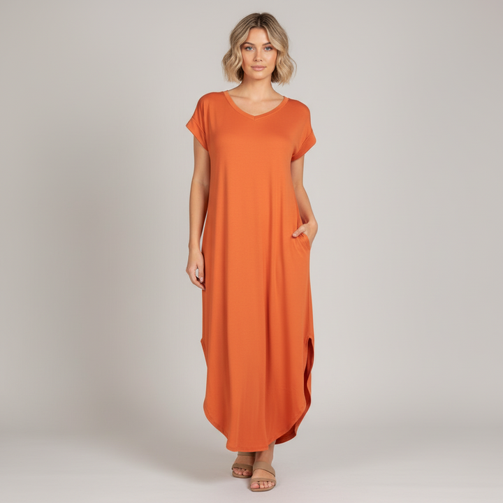 Batwing Pocket Maxi Dress