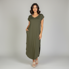 Batwing Pocket Maxi Dress