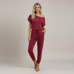 Slant Shoulder Jumpsuit
