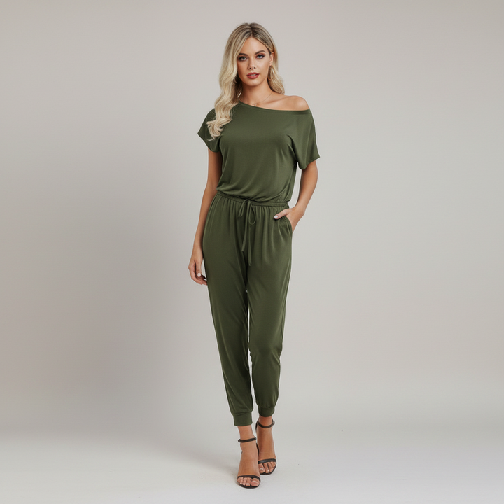 Slant Shoulder Jumpsuit