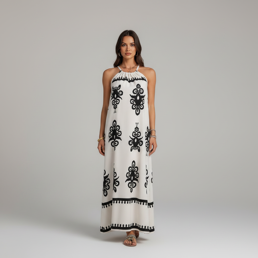 Geo Halter Loose Dress
