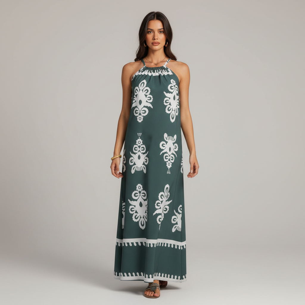 Geo Halter Loose Dress