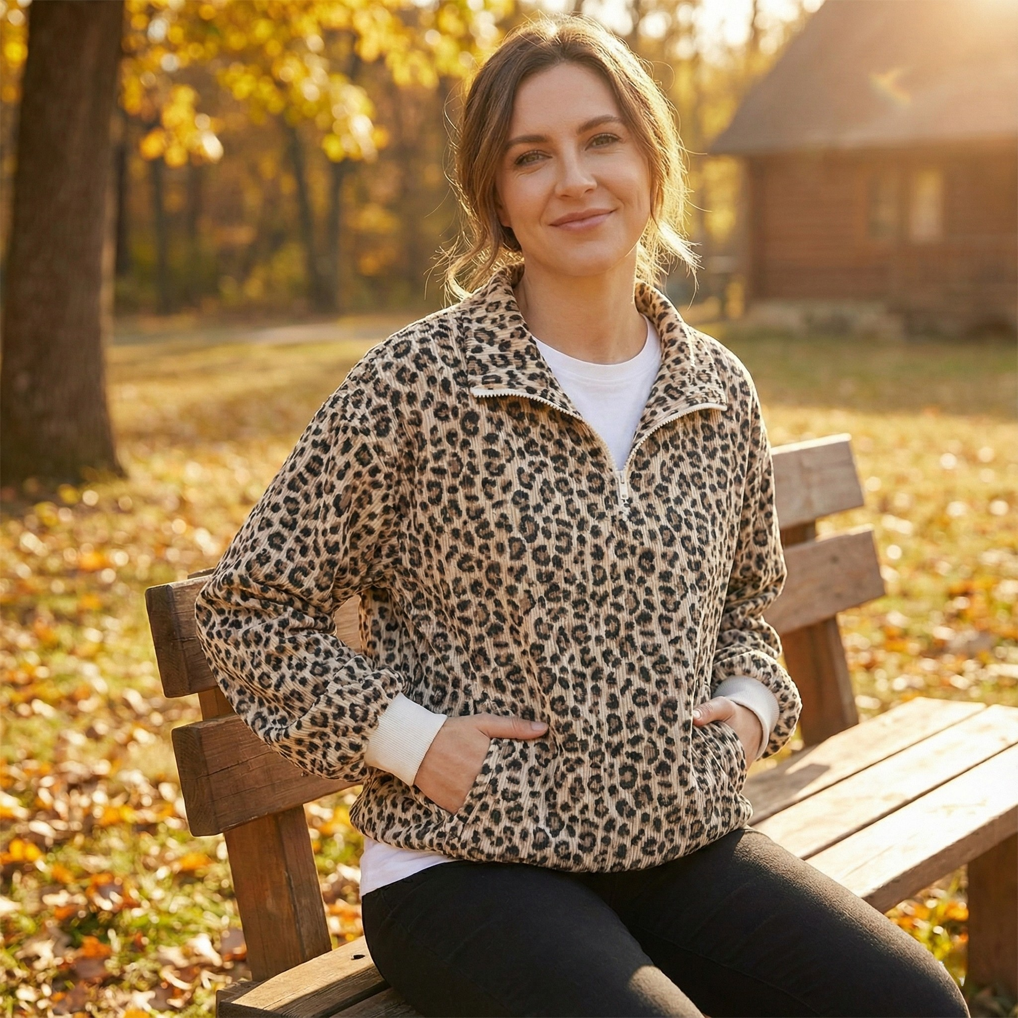 Woman Sitting on Bench