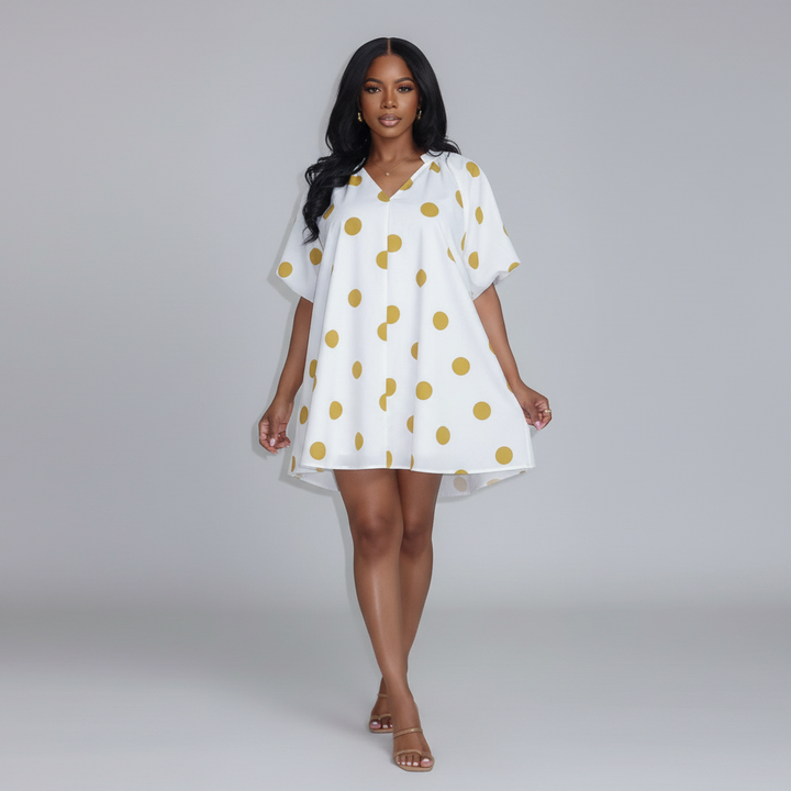 Striped Puff Sleeve Dress
