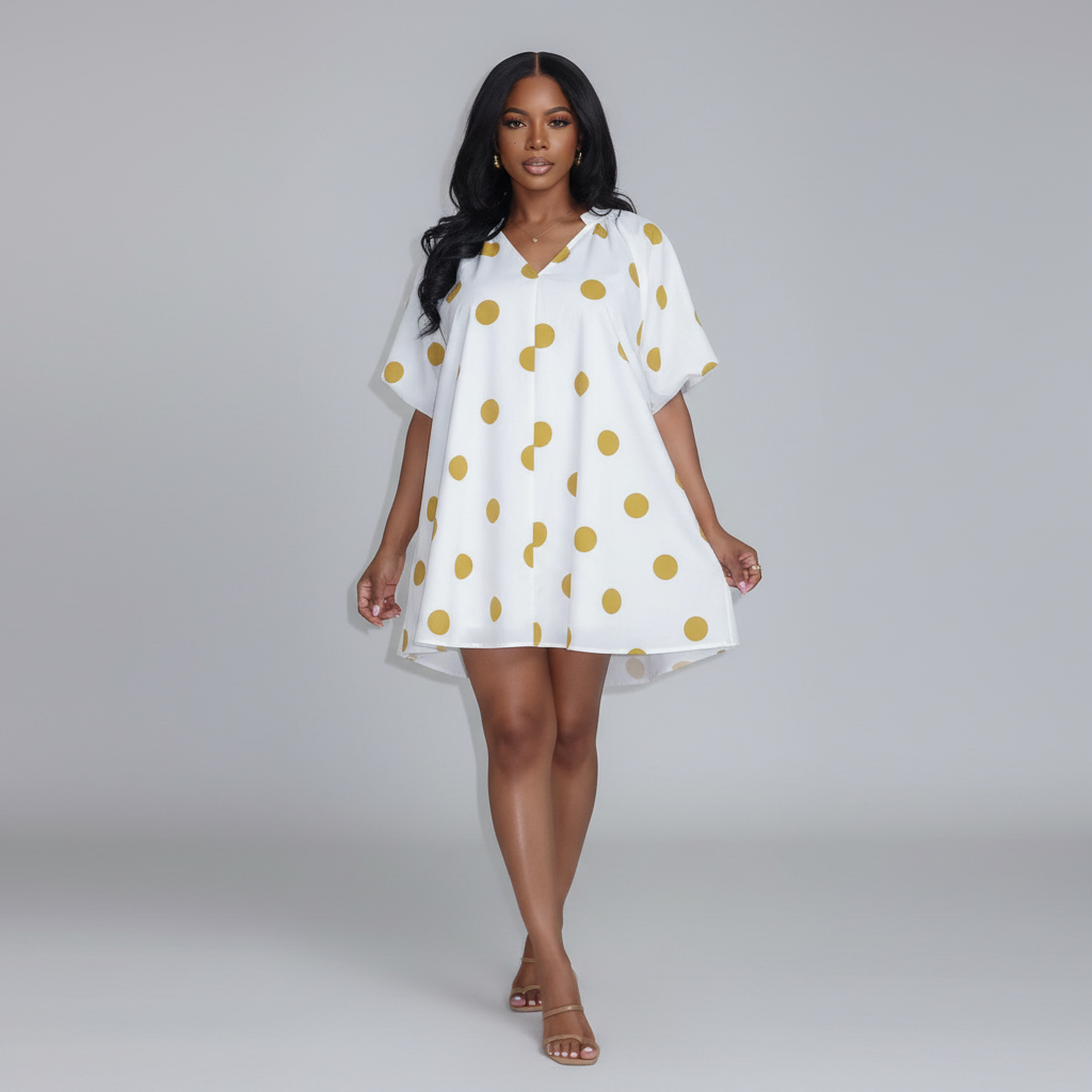 Striped Puff Sleeve Dress