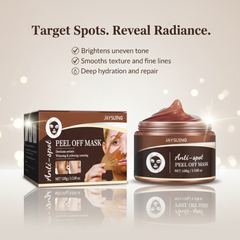 Anti Spot Peel-Off Mask with natural plant extract formula in sleek packaging on white surface