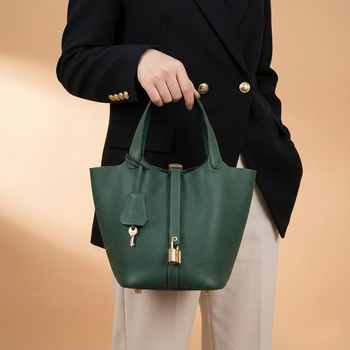 Modern Leather Basket Handbag - colour option