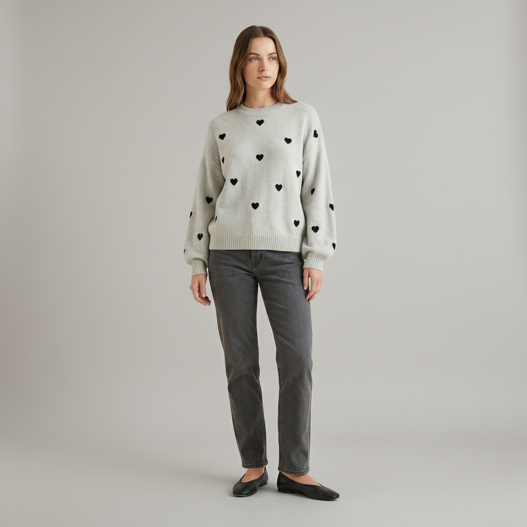 Little Heart Knit Pullover - styled look