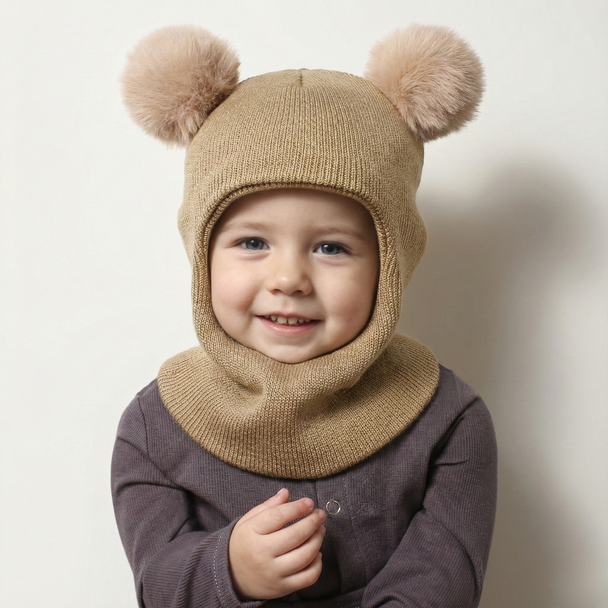 Toddler Knit Beanie Hat (1-3 years) - close-up