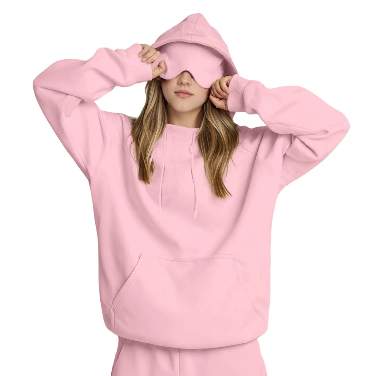 baby pink hoodie for travel women