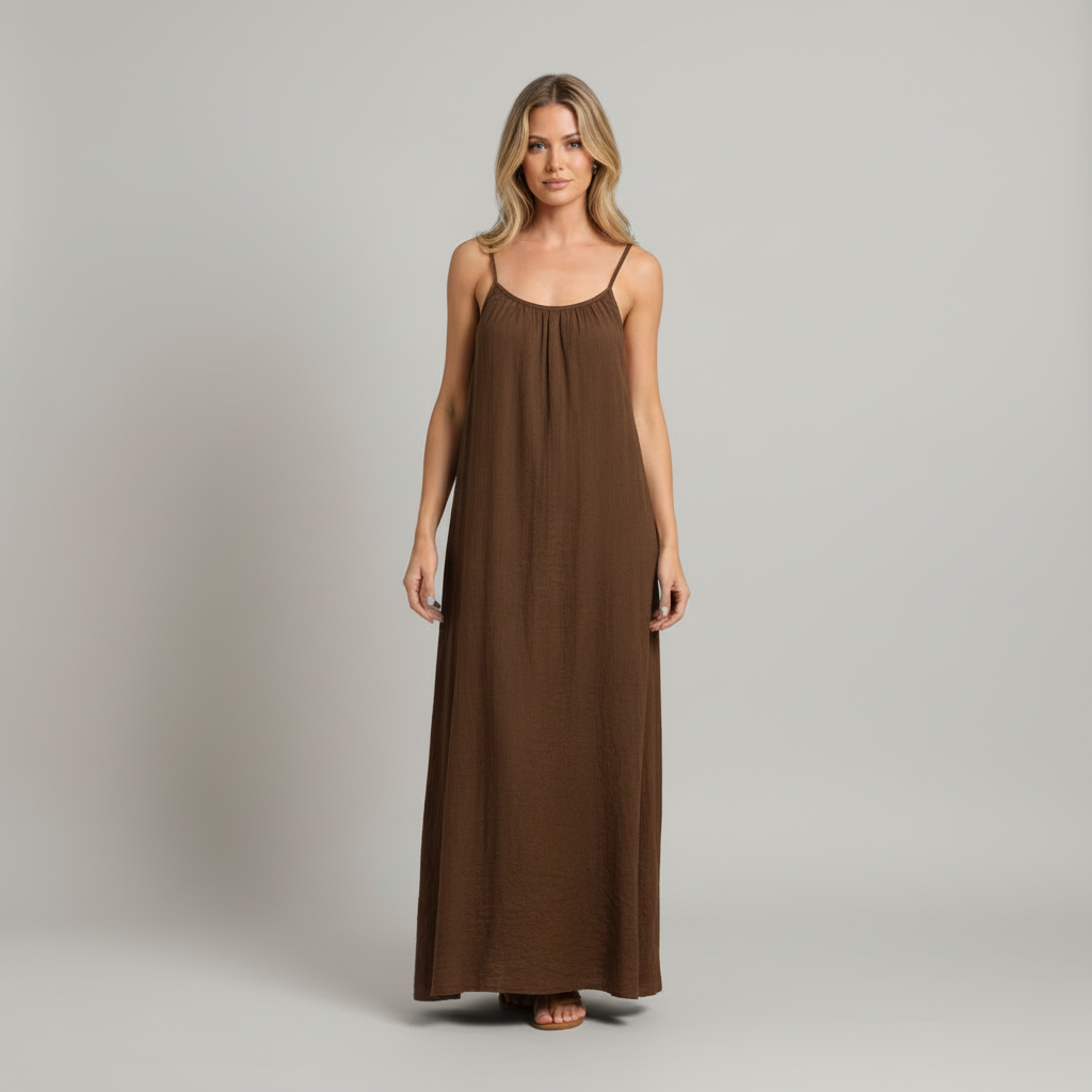 Loose Fit Spaghetti Strap Dress - back view