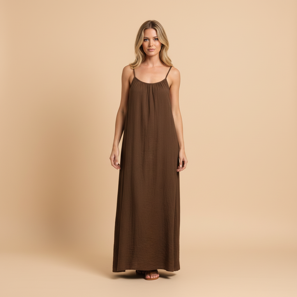 Loose Fit Spaghetti Strap Dress - back view