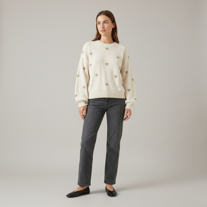 Little Heart Knit Pullover - side view