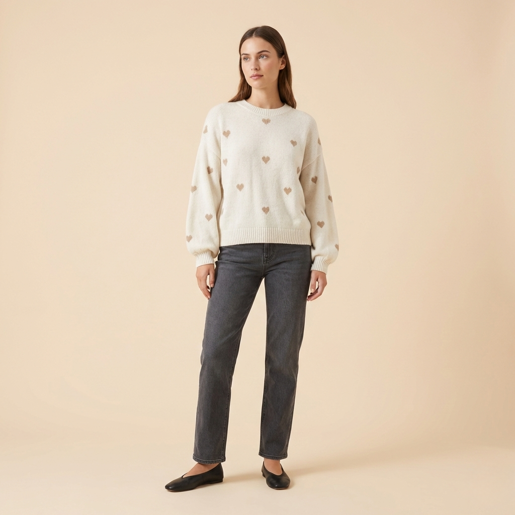 Little Heart Knit Pullover - side view