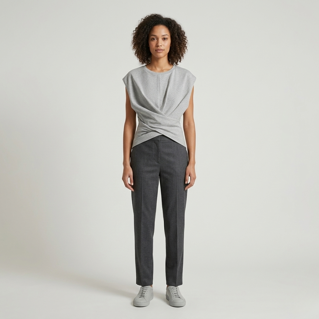 Ruched Back Tie Knit Top