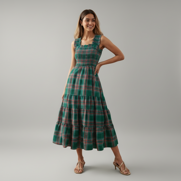 Aerielle Christmas Maxi Dress for Women - side view