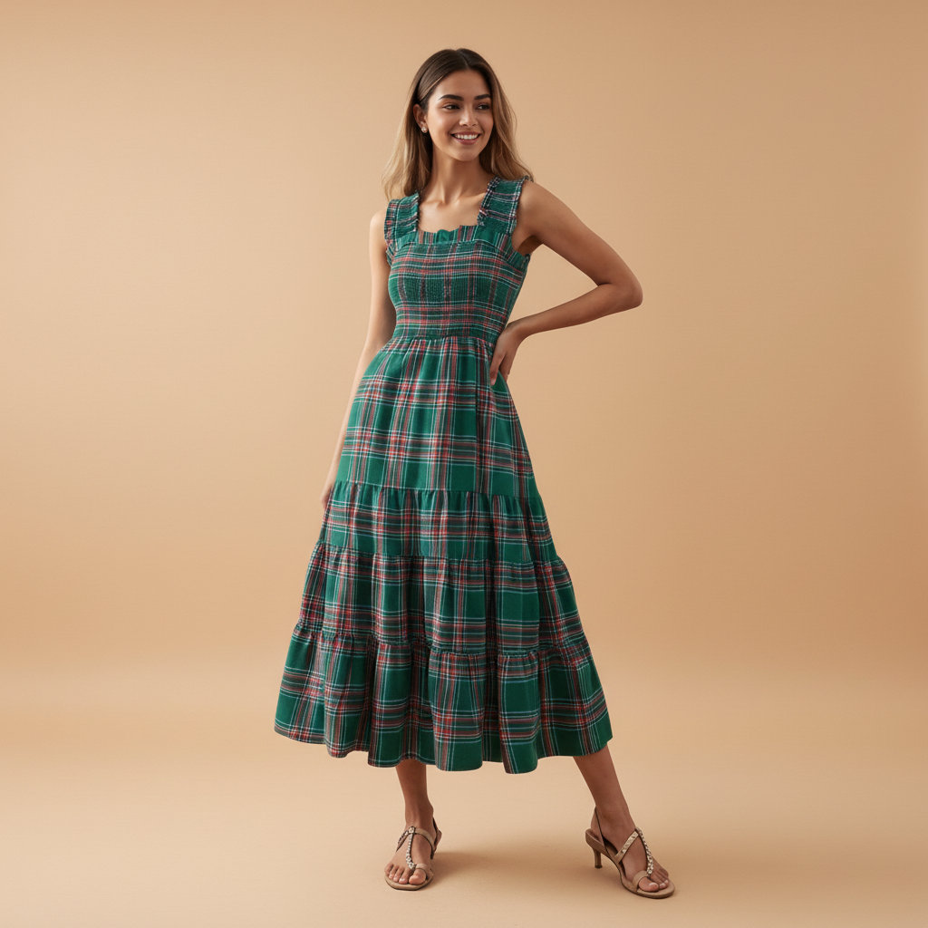 Aerielle Christmas Maxi Dress for Women - side view