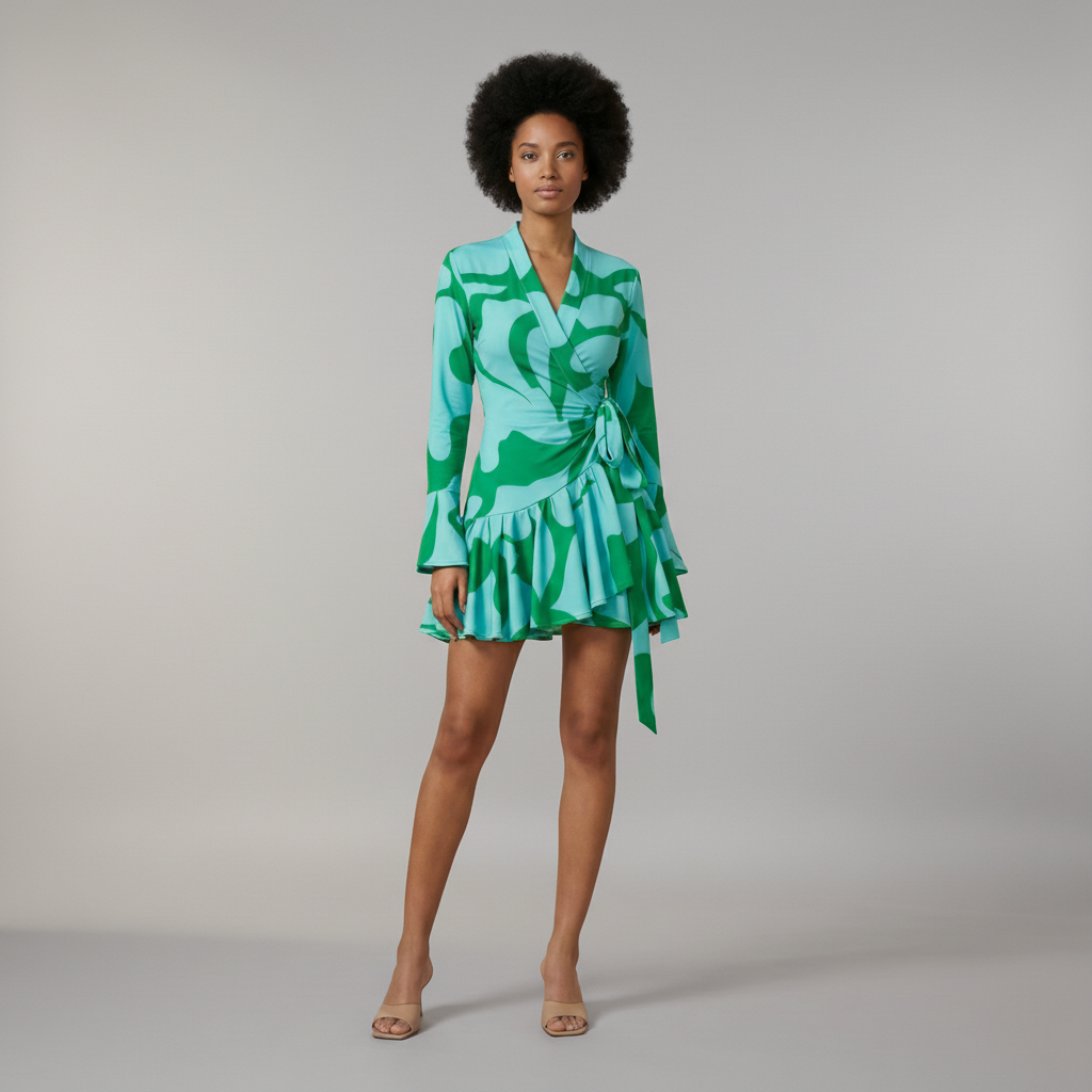 Tie-Dye V-Neck Dress - detail view