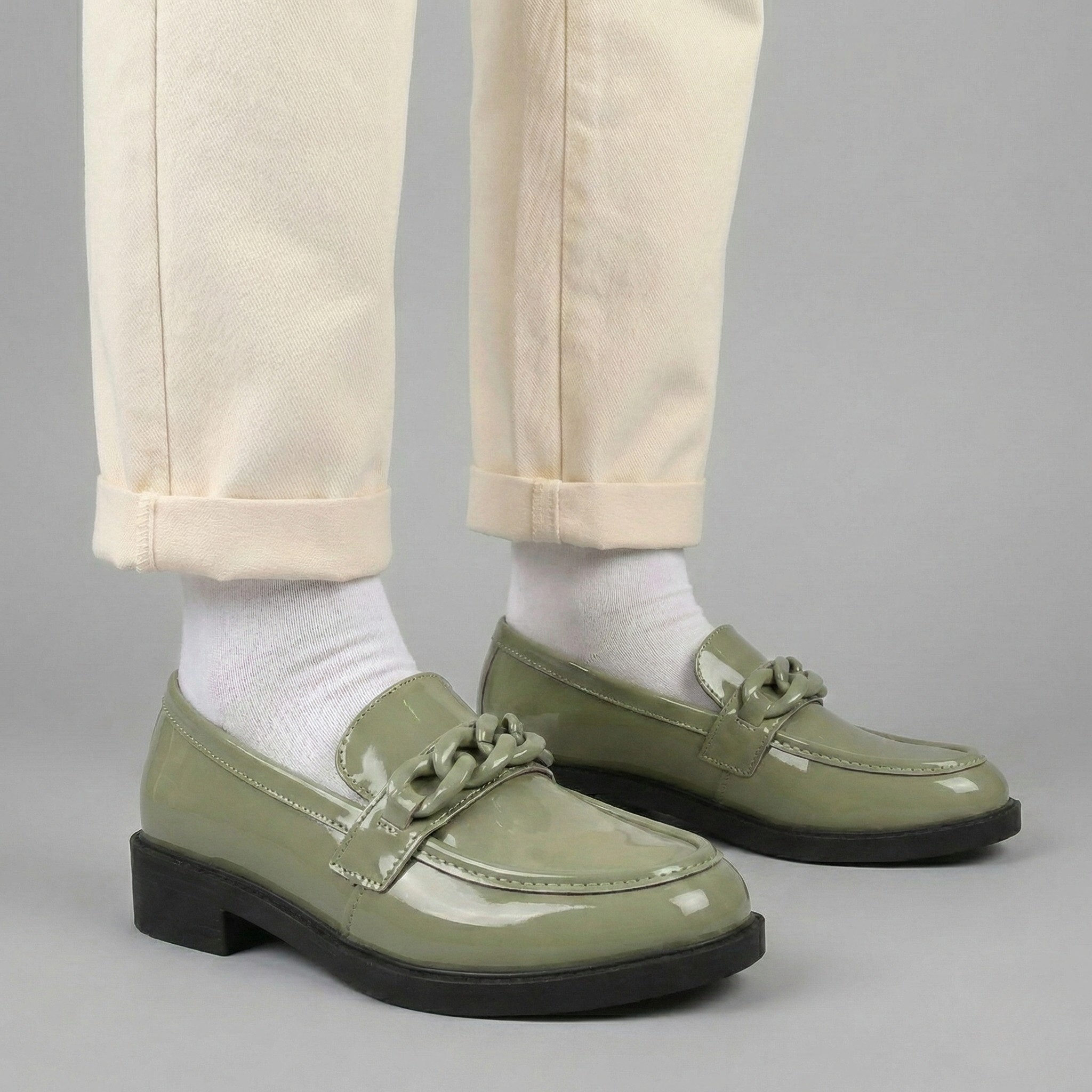 Chunky Chain Loafers - close-up