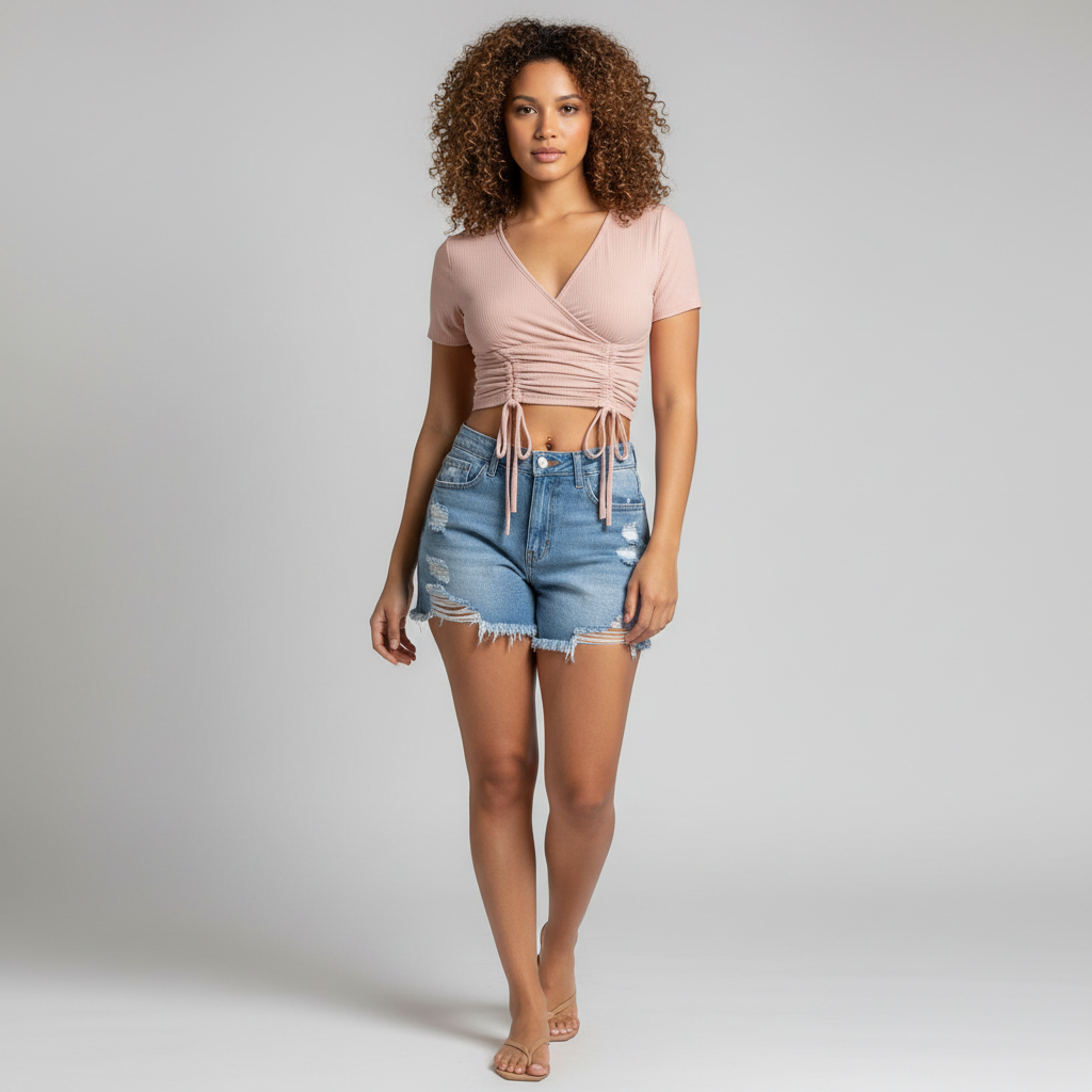 Chic Ribbed String Top