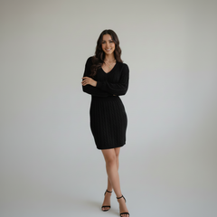 V-Neck Sheath Dress - fabric detail