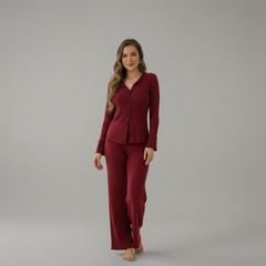 Ribbed Knit Pajama Set - side view